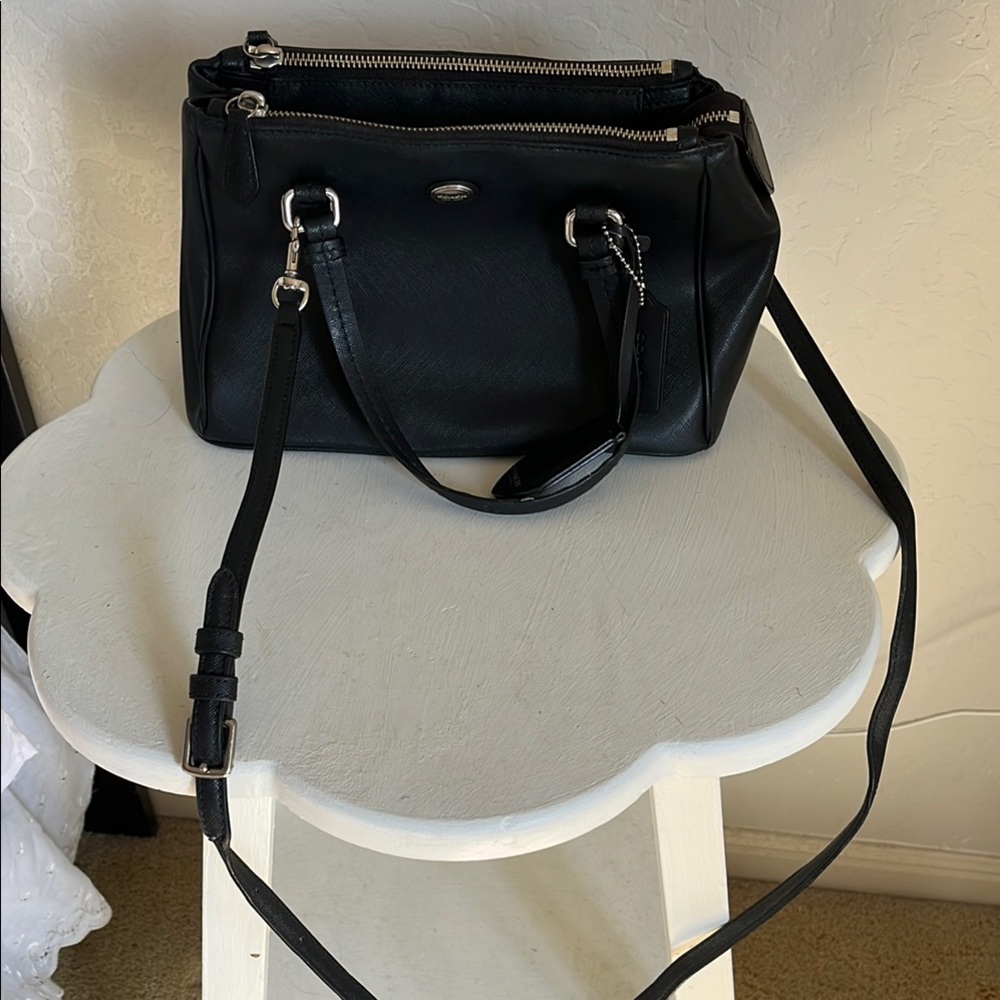 Coach Black Leather Shoulder or Crossbody Bag